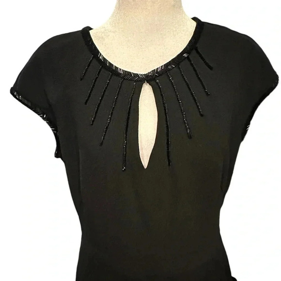Tory Burch beaded black midi dress size 8 - Picture 7 of 12